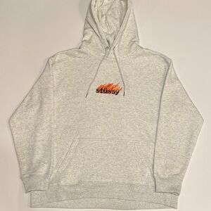 STUSSY FLAME LOGO PULLOVER HOODIE (MEDIUM)